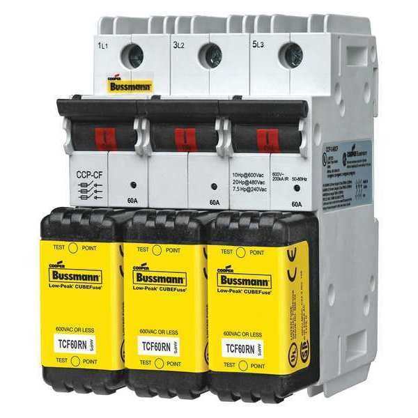 Eaton Bussmann Disconnect Switches, 31 to 60A Amp Range, 600V AC Volt Rating, 3 Poles, Box Lug - CCP2-3-60CF