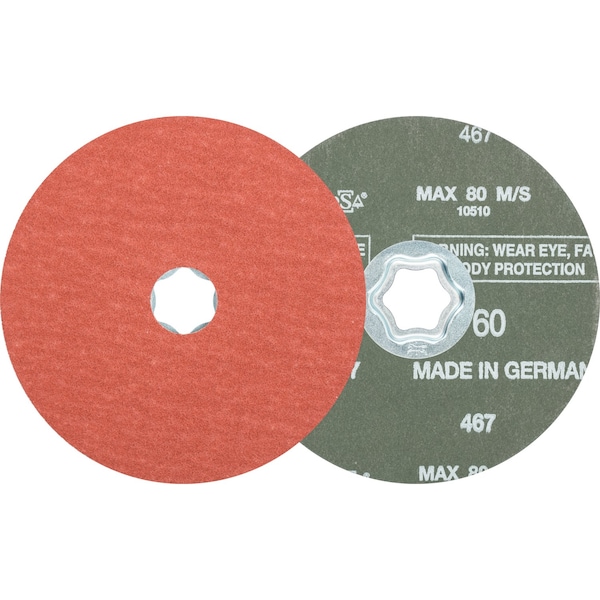 Disco de fibra Pferd COMBICLICK®, 5" de diámetro - Óxido de aluminio A-COOL, 60 granos - 40311