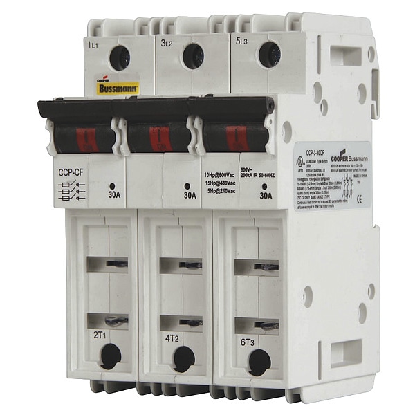 Eaton Bussmann Disconnect Switches, 0 to 30A Amp Range, 600V AC Volt Rating, 3 Poles, Box Lug - CCP2-3-30CF
