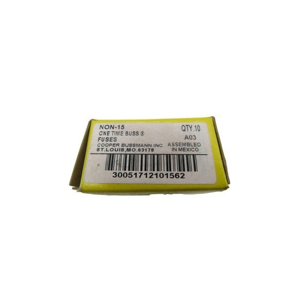 Eaton Bussmann Fuses 15A 250V, 10PK - NON-15