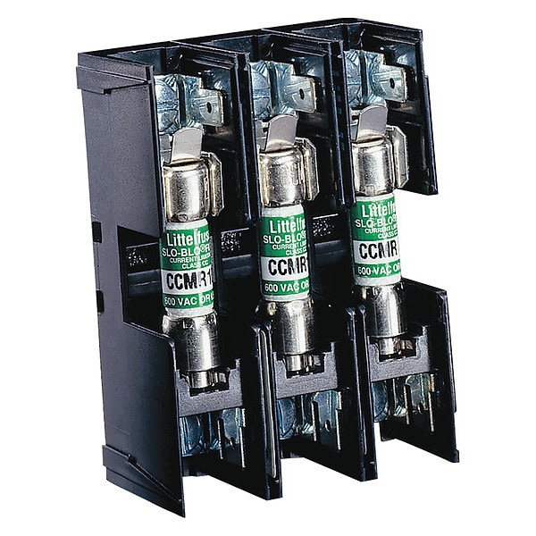 Littelfuse Open Fuse Block, CC UL Class, 3 Poles, 0 to 30A Amp Range, 600V AC/DC Volt Rating - L60030C3PQ