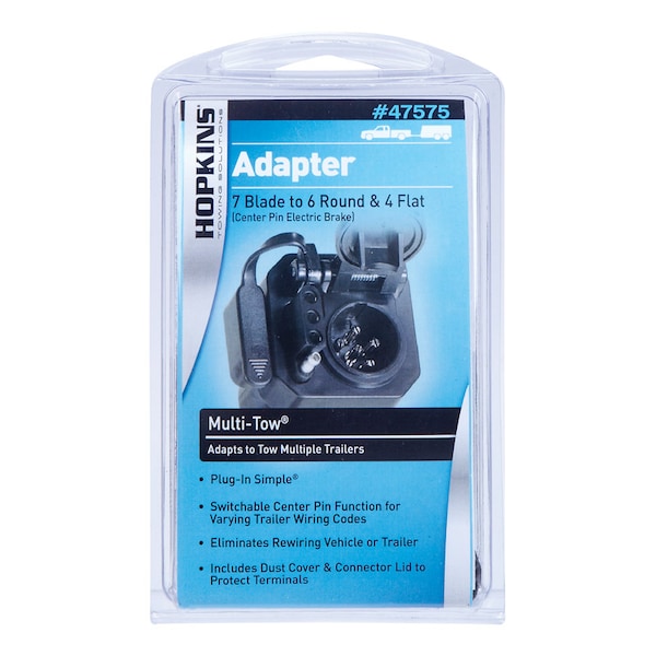 Hopkins Hopkins Multi-Tow 7 Blade to 6 Round and 4 Flat Trailer Adapter - 47575
