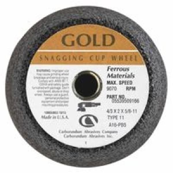 Carborundum 481-05539509166 Ruedas de Copa Externa; 4 pulg. de diám.; 2 pulg. de espesor; Tipo 11 - 481-05539509166