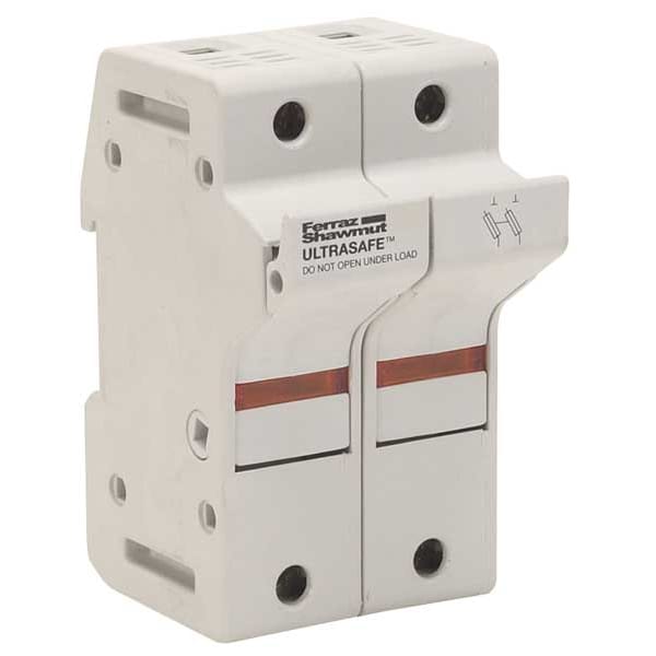 Mersen Finger Safe Fuse Block, J UL Class, 2 Poles, 31 to 60A Amp Range, 600V AC/DC Volt Rating - US6J2I