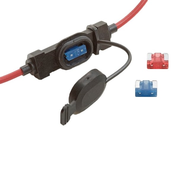 Optifuse IP65 In-Line for Mini Blade LowPro, 18AWG 10A - LPS-01B-18R