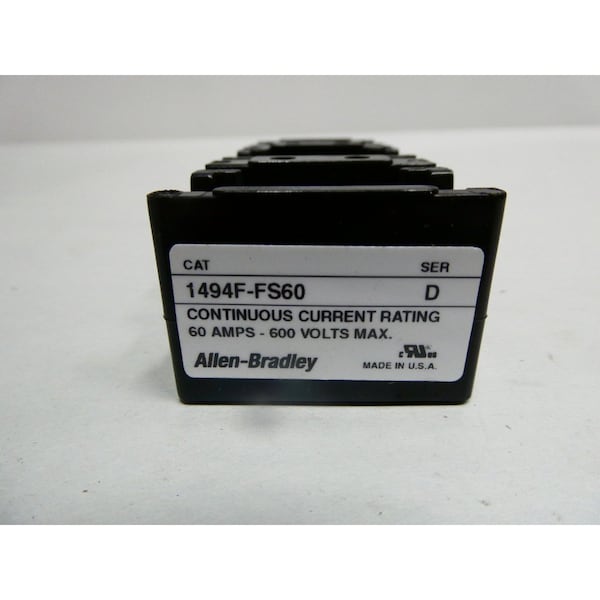 Allen Bradley TRAILER 3P 60A AMP 600V-AC FUSE BLOCK - 1494F-FS60