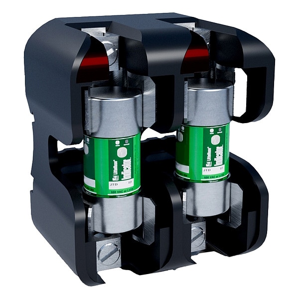 Littelfuse Open Fuse Block, J UL Class, 600V AC/DC Volt Rating, 2 Poles, Box Lug - LFJ600602CID