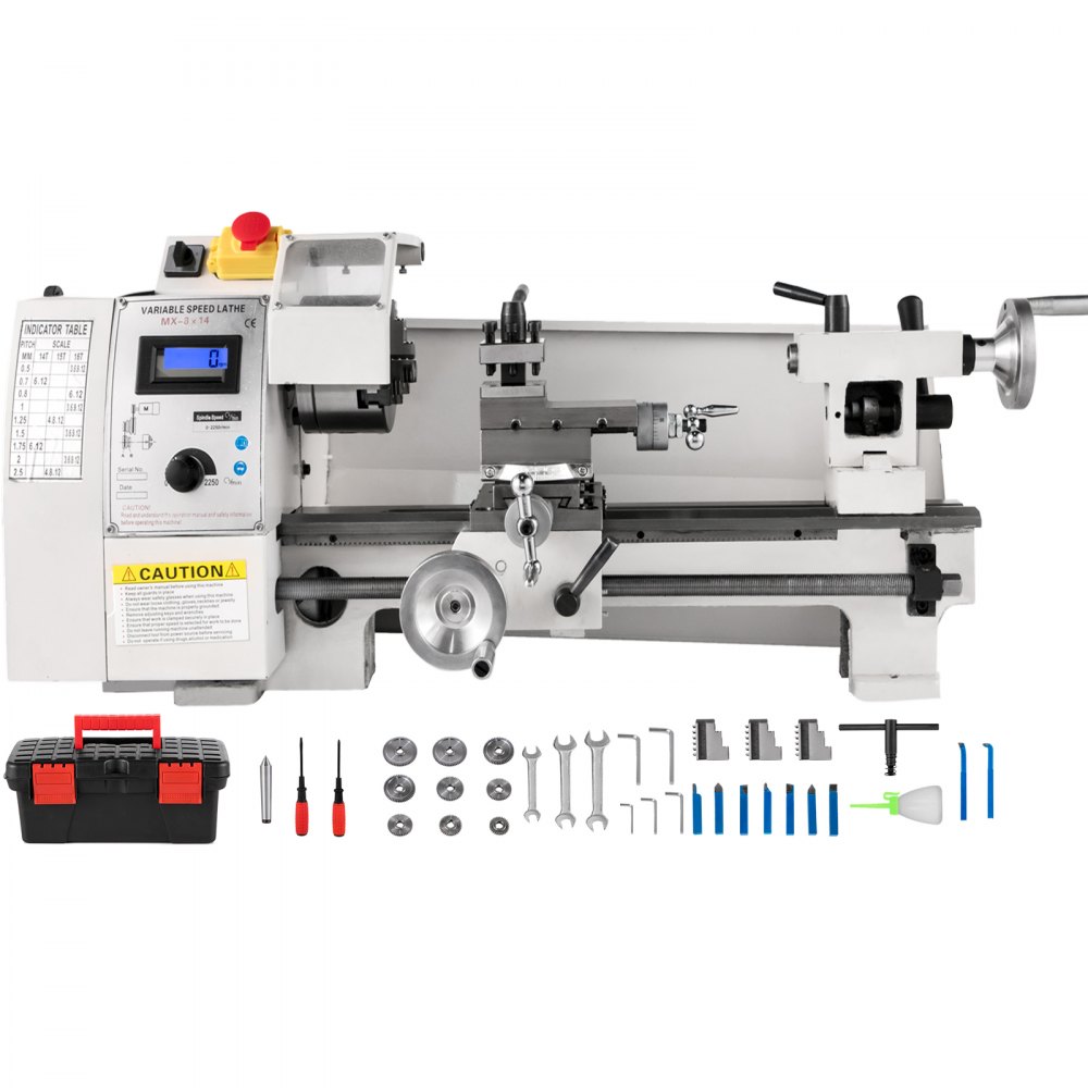 VEVOR Mini Metal Lathe, 8"x14", Mini Lathe Machine 2250 PRM Variable Speed Change, Precision Mini Lathe 650W Metal Working Lathe, Small Metal Lathe, Milling Machine for Various Types of Metal Turnin - JSMNCC8X140000002V1