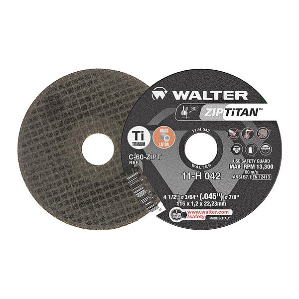 
Rueda de corte de Walter Surface Technologies, T1 4.5"x3/64"x7/8" - 11H042