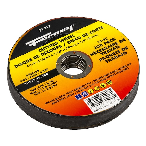 Forney Paquete de 10 ruedas cortadoras de metal de 4-1/2 pulgadas Forney 71847 - 71217