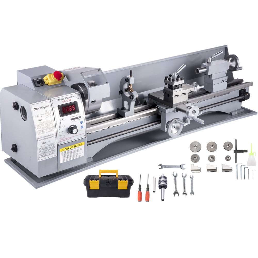 VEVOR Metal Lathe, 8.3 x 31.5 inch Mini Lathe Machine, 2500 RPM Variable Speed Change, 850W Precision Mini Lathe, Metal Working Lathe with Brushless Motor, Milling Machine for Various Metal Turning - DLSJZ210800MMWEO0V1