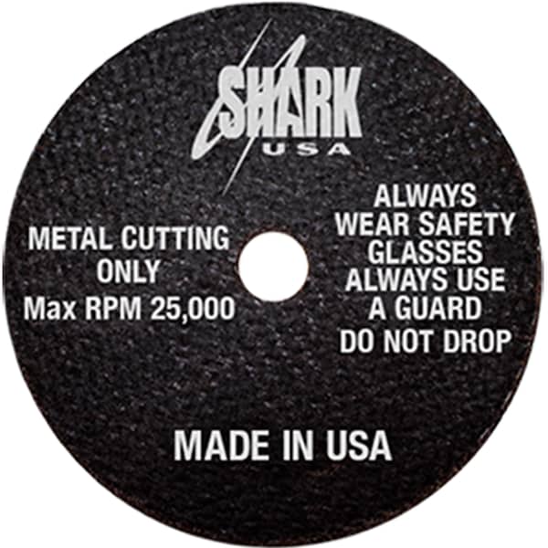 Ruedas de corte de 3" x 1/32" x 3/8" Shark Industries 54 Grano - Paquete de 20 - 26-20