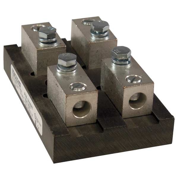 Mersen Open Fuse Block, T UL Class, 2 Poles, 61 to 100A Amp Range, 300V AC/DC Volt Rating - 31002T