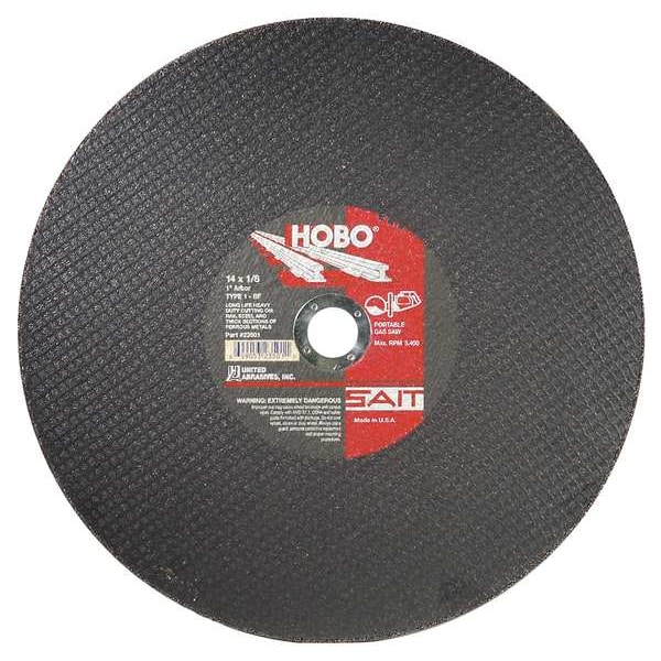 United Abrasives/Sait SAIT 23501 HOBO® Ruedas de corte portátiles para sierras de gran diámetro y rieles de metales pesados de 14" x 1/8" x 1", 1 paquete - 23501.