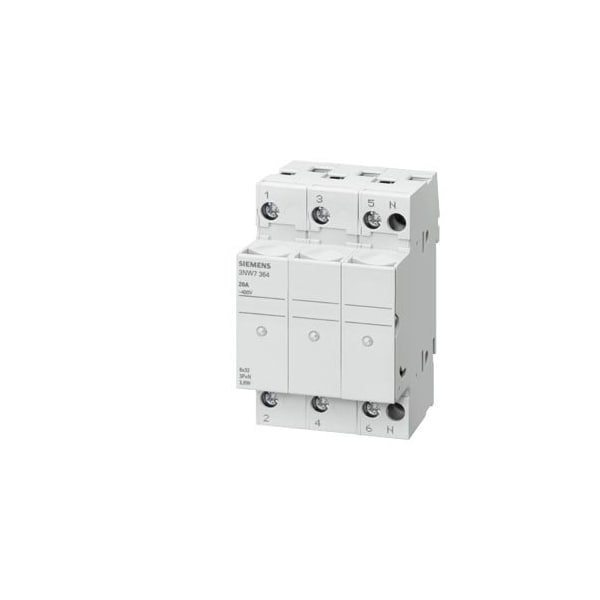 Siemens FUSE HOLDER, 3-POLE, 32A, 10X38MM FUSE, LED - 3NW7034