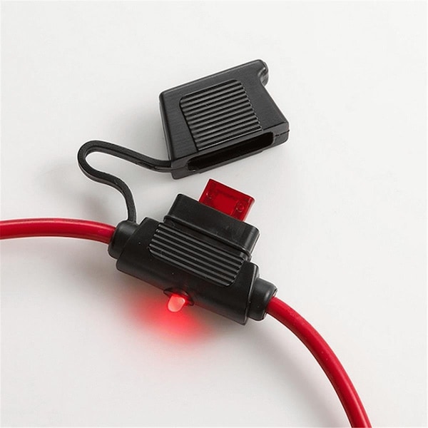 Metra Electronics In Line Indicating LED Fuse Holder, Mini Fuses - METLPM-04B-I-12R