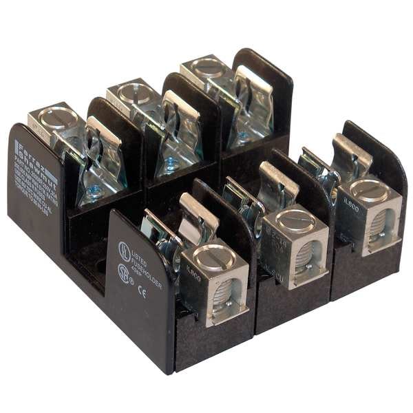 Mersen Open Fuse Block, R UL Class, 3 Poles, 0 to 30A Amp Range, 250V AC/DC Volt Rating - 20308R