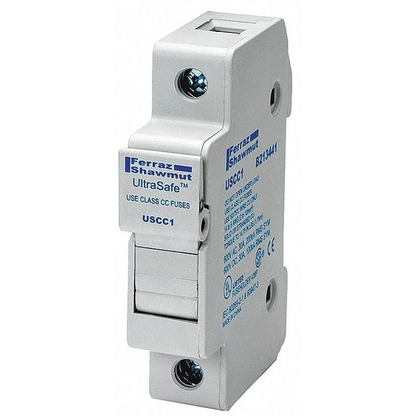 Mersen Finger Safe Fuse Block, CC UL Class, 1 Poles, 0 to 30A Amp Range, 600V AC/DC Volt Rating - USCC1
