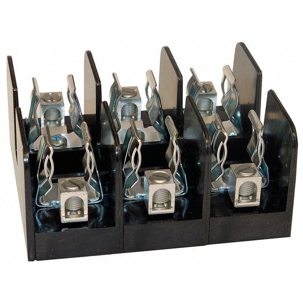 Mersen Open Fuse Block, J UL Class, 600V AC/DC Volt Rating, 3 Poles, Box Lug - 60608J