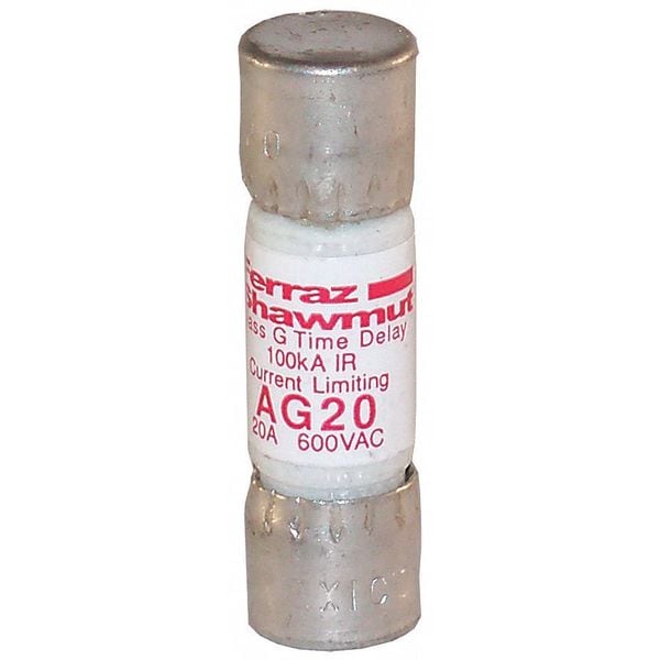 Mersen UL Class Fuse, G Class, AG Series, Time-Delay, 20A, 600V AC, Non-Indicating - AG20