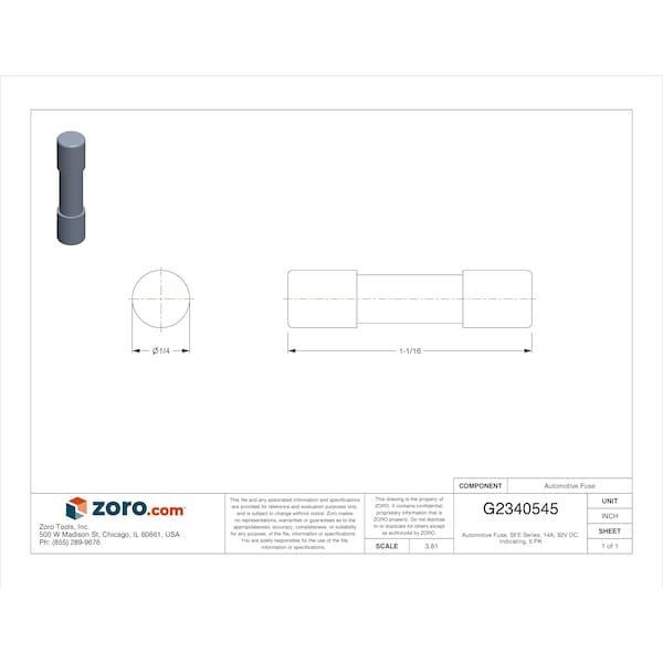 Eaton Bussmann Automotive Fuse, SFE Series, 14A, 32V DC, Indicating, 5 PK - SFE-14