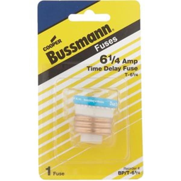 Upgrade Eaton Cooper-Bussman BP-T-6-0.25 6.25 A Time-Delay Edison Base Plug Fuse - UP3550476