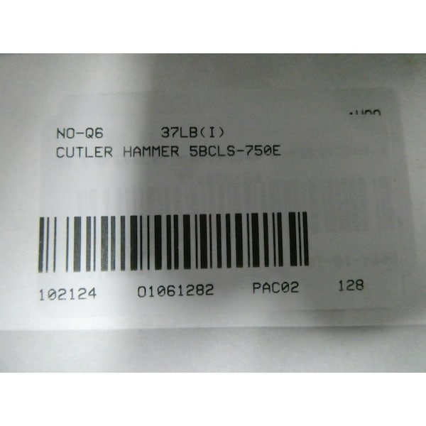 Eaton Cutler-Hammer MOTOR CIRCUIT CURRENT LIMITING HIGH VOLTAGE FUSE 750E AMP 5.08KV MEDIUM VOLTAGE FUSE - 5BCLS-750E
