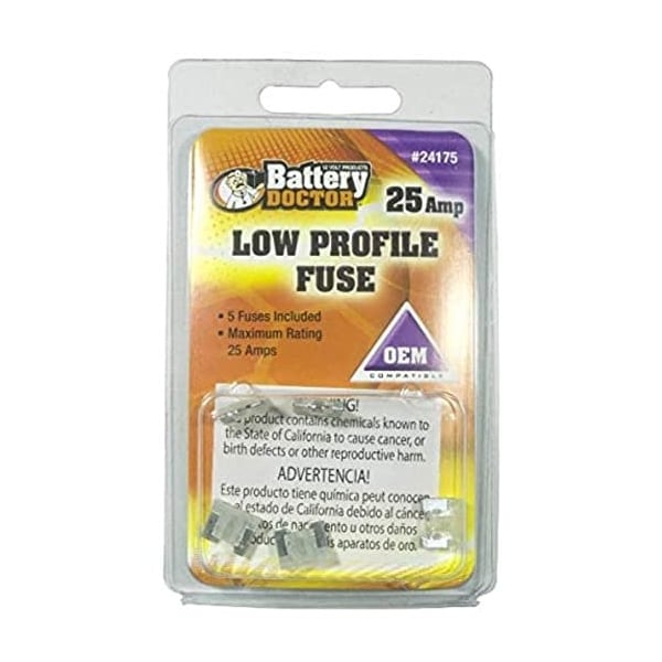 Battery Doctor Retail 25 Amp Low Profile Fuse - Clear - 24175