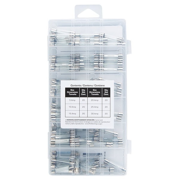 Prosource AGC Automotive Glass Fuse Assortment, 120-Piece - 91145