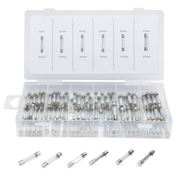 Prosource AGC Automotive Glass Fuse Assortment, 120-Piece - 91145