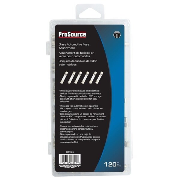 Prosource AGC Automotive Glass Fuse Assortment, 120-Piece - 91145