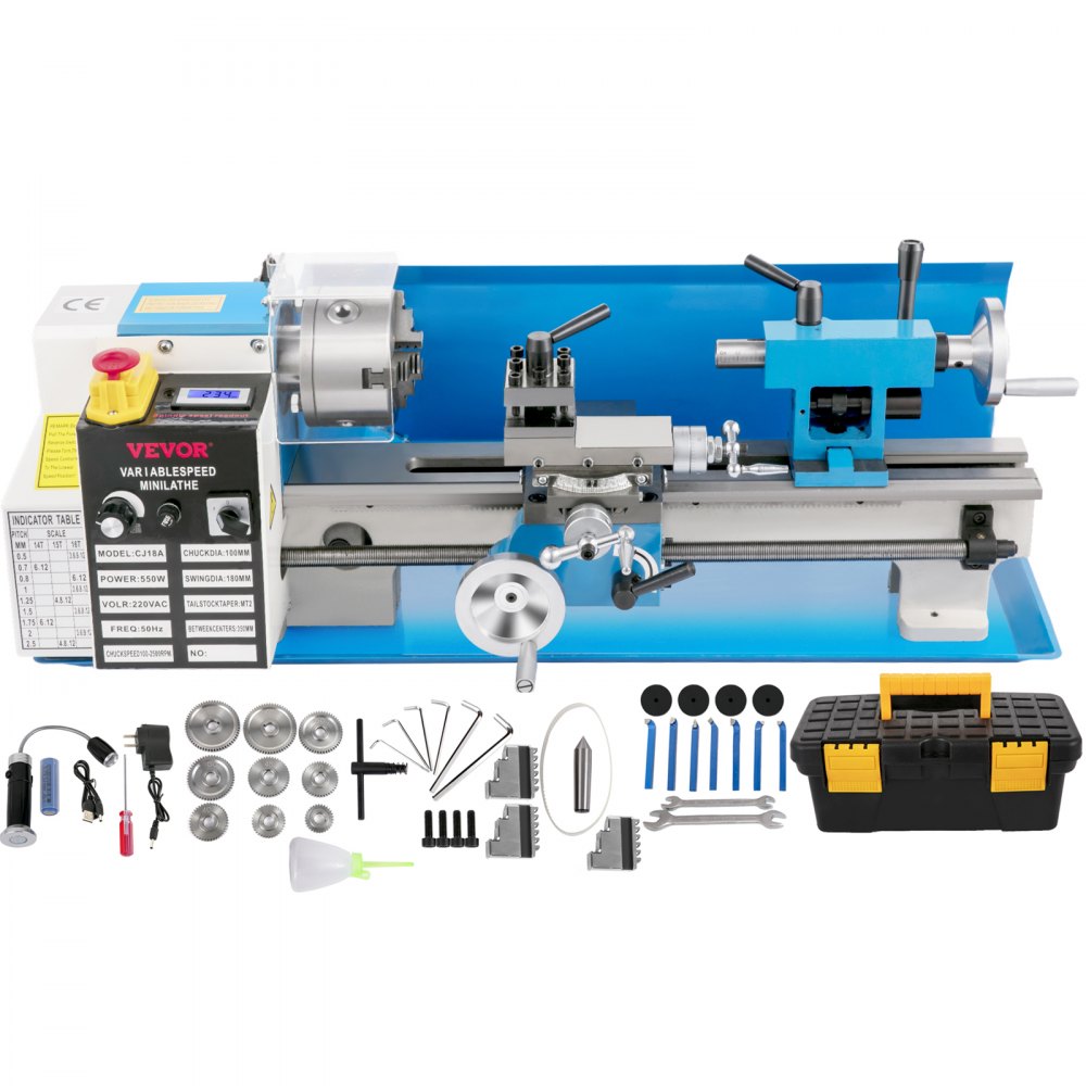 VEVOR 7"X14" Mini Precision Wood Lathe 550W Metal Bench Lathe Turning Machine - SJ7X1455006184EKKV5