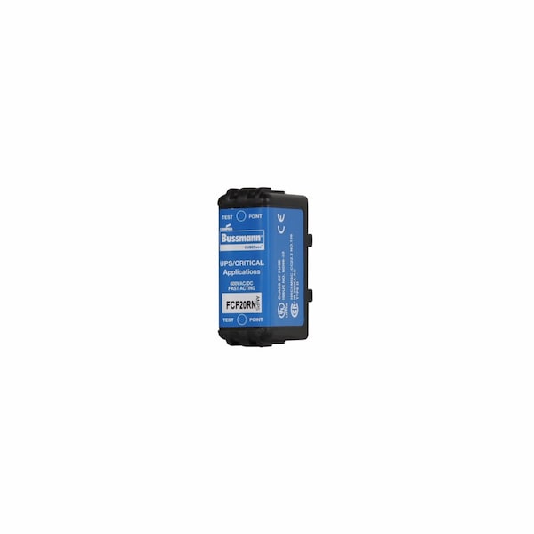 Eaton Bussmann Glass Fuse, FCF Series, Fast-Acting, 20A, 600V AC, 300kA at 600V AC, 50kA at 600V DC - FCF20RN
