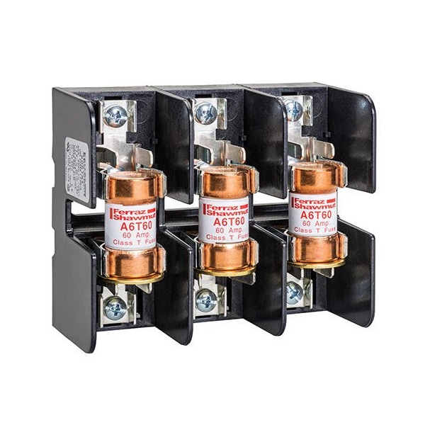 Mersen UL Class Fuse, T Class, A6T Series, Very Fast-Acting, 60A, 600V AC, Non-Indicating - A6T60