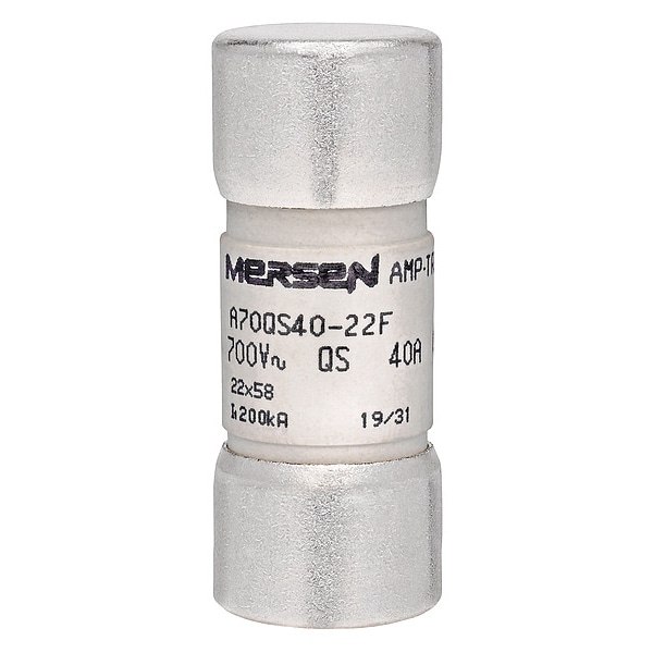 Mersen Semiconductor Fuse, A70QS-22F Series, 40A, Fast-Acting, 690V AC, Cylindrical - A70QS40-22F