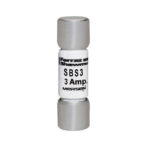 Mersen Midget Fuse, SBS Series, Fast-Acting, 3A, 600V AC, 100kA - SBS3