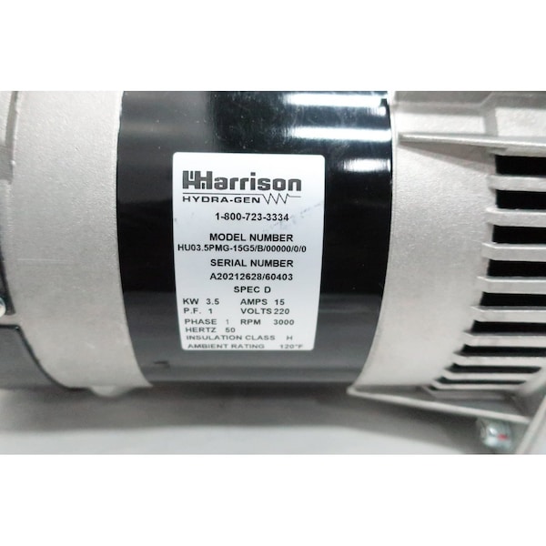 Harrison PORTABLE HYDRAULIC GENERATOR 220V-AC 1PH 3.5KW GENERATOR SET - HU03.5PMG-15G5/B/00000/0/0
