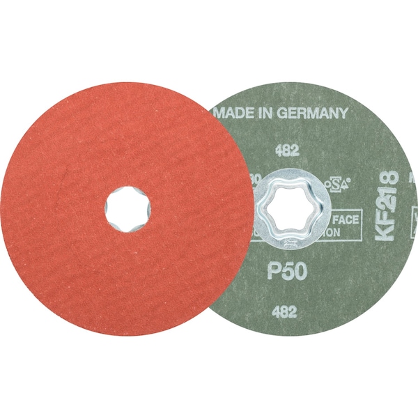 Disco de fibra COMBICLICK® Pferd, 5" Dia. - Óxido de aluminio A-COOL, grano 50 - 40310