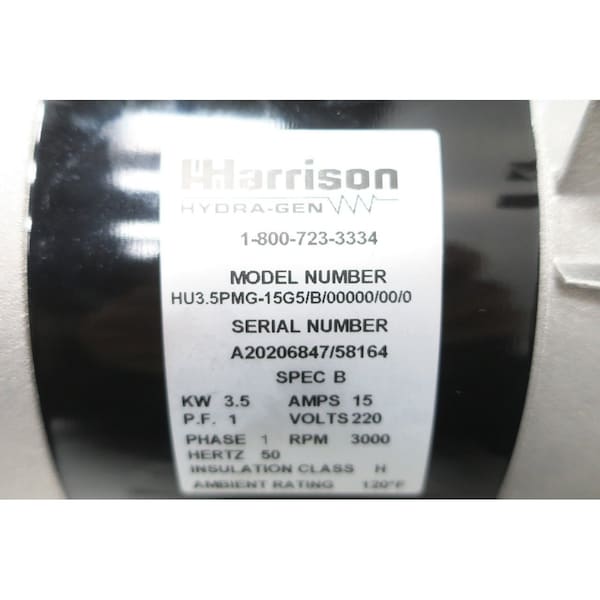 Harrison PORTABLE HYDRAULIC 3000RPM 220V-AC 1PH 3.5KW GENERATOR SET - HU03.5PMG-15G5/B/00000/00/0