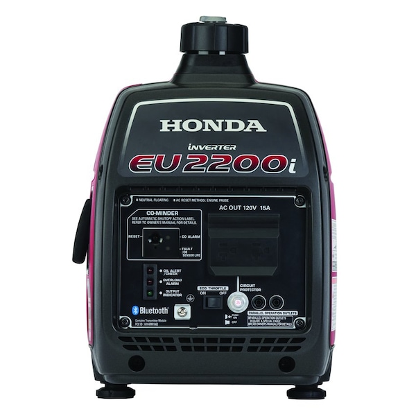 Honda Inverter Generator, Gasoline, 1800 W, 0.95 gal, Recoil Starter, 120V AC, 18.3/15 A, 57 dBA, 47 lbs - EU2200TAN4