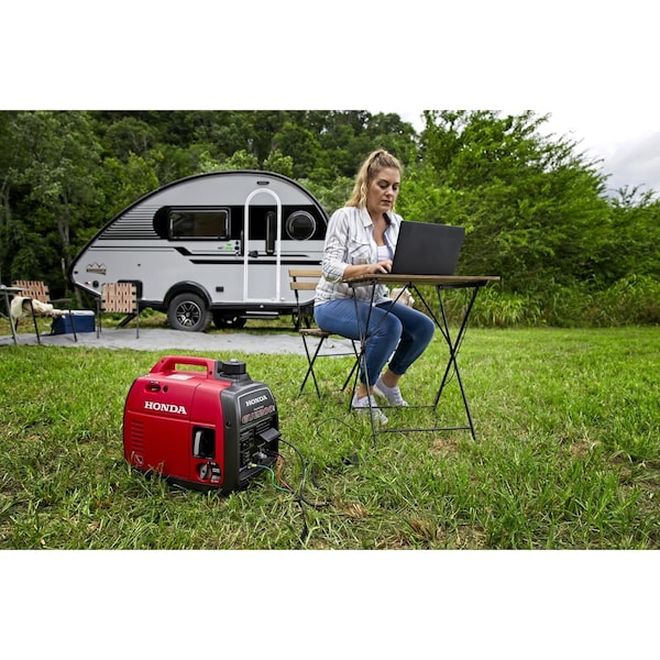 Honda Inverter Generator, Gasoline, 1800 W, 0.95 gal, Recoil Starter, 120V AC, 18.3/15 A, 57 dBA, 47 lbs - EU2200TAN4