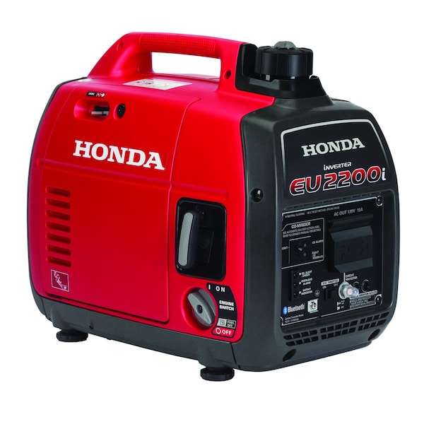 Honda Inverter Generator, Gasoline, 1800 W, 0.95 gal, Recoil Starter, 120V AC, 18.3/15 A, 57 dBA, 47 lbs - EU2200TAN4