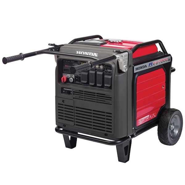 Honda Portable Generator, Gasoline, 5,500 W Rated, 7,000 W Surge, Electric, Recoil Start, 120/240V AC - EU70001AN