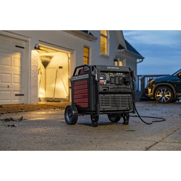 Honda Portable Generator, Gasoline, 5,500 W Rated, 7,000 W Surge, Electric, Recoil Start, 120/240V AC - EU70001AN