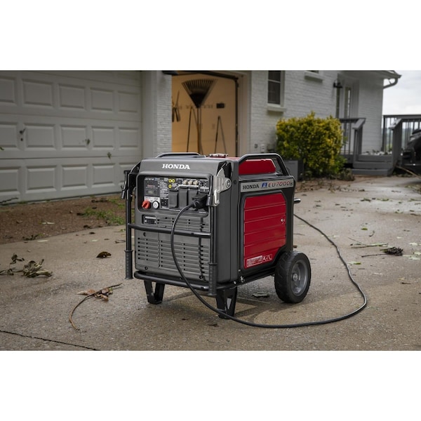 Honda Portable Generator, Gasoline, 5,500 W Rated, 7,000 W Surge, Electric, Recoil Start, 120/240V AC - EU70001AN