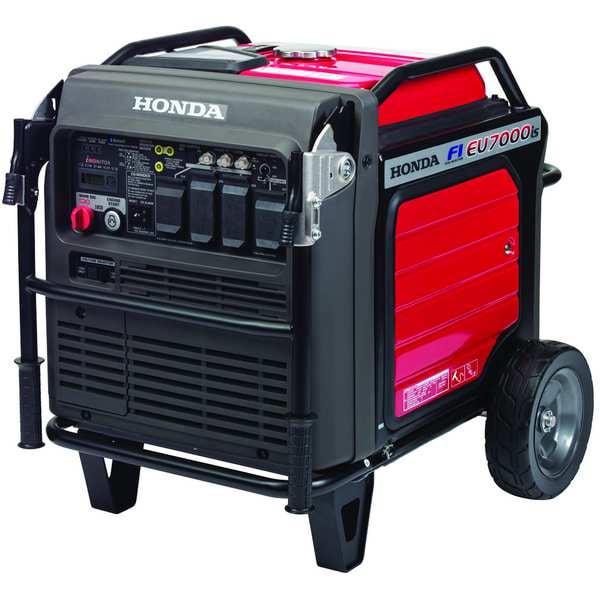 Honda Portable Generator, Gasoline, 5,500 W Rated, 7,000 W Surge, Electric, Recoil Start, 120/240V AC - EU70001AN
