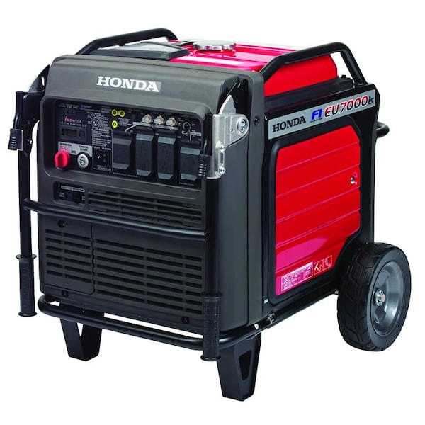 Honda Portable Generator, Gasoline, 5,500 W Rated, 7,000 W Surge, Electric, Recoil Start, 120/240V AC - EU70001AN