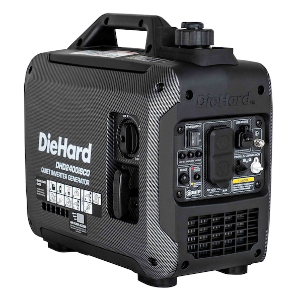 Diehard Inverter Generator, Gasoline, Recoil Start, 120V, 15/19 A A - DHD2400ISCO