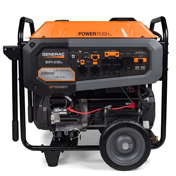 Generac Portable Generator, Gasoline, 15,500 W Rated, 19,300 W Surge, Electric Start, 120/240V AC - 7705