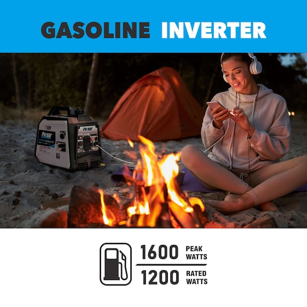 Pulsar Inverter Generator, Gasoline, Recoil Start, 120V, 10/13 A A - PGD16ISCO